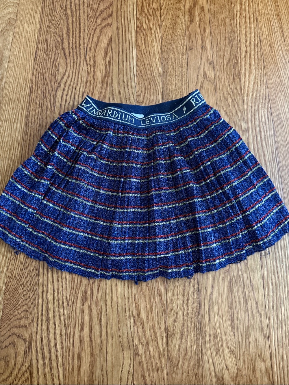 Mini Boden X Harry Potter blue sparkle pleated skirt 3-4 years